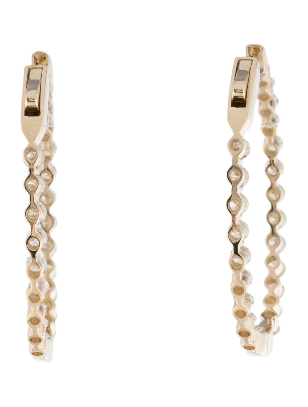 2.14ct Natural Diamond Hoop Earrings | set in 14k Yellow Gold