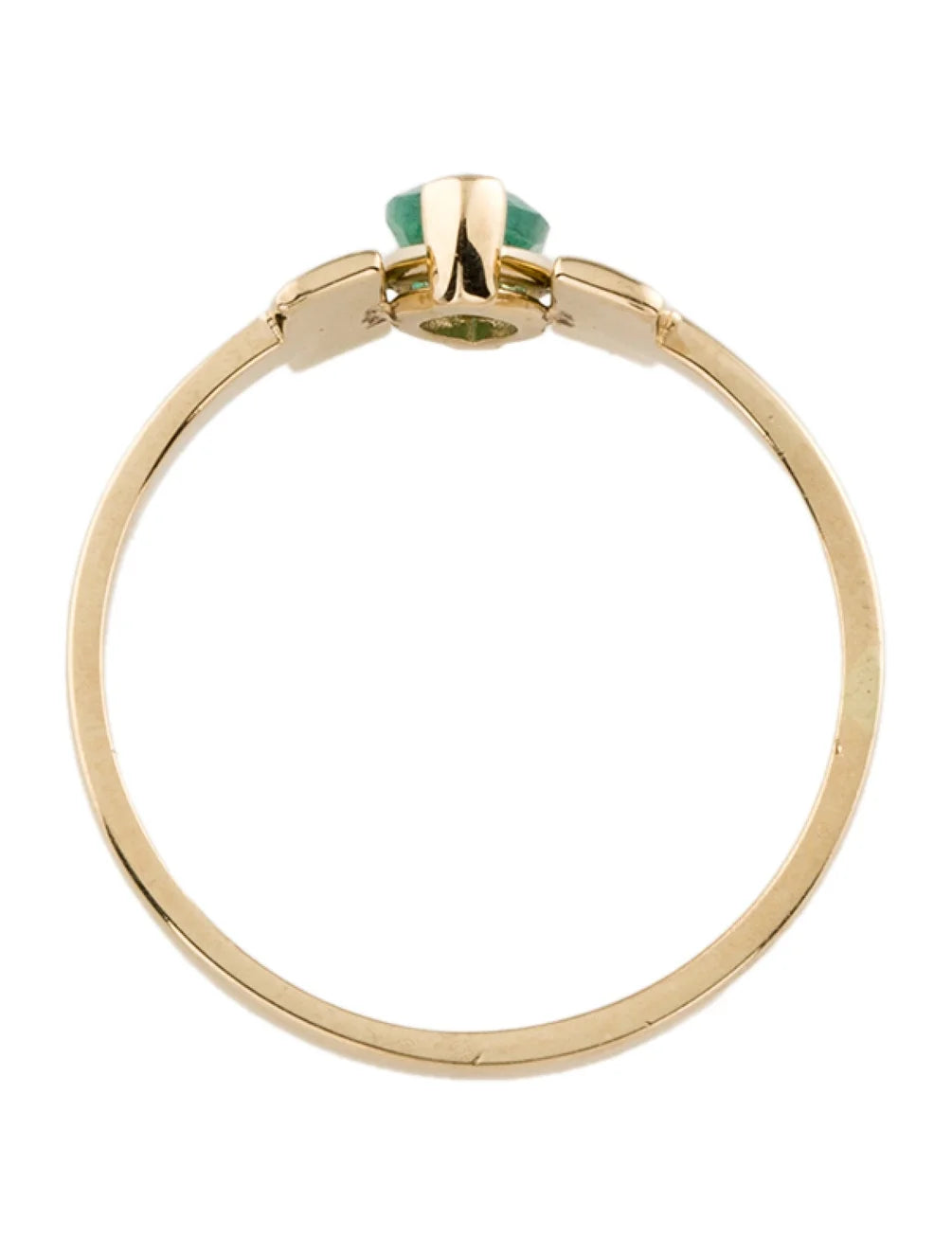 Natural Marquis Emerald Ring | Set in 14k Yellow Gold