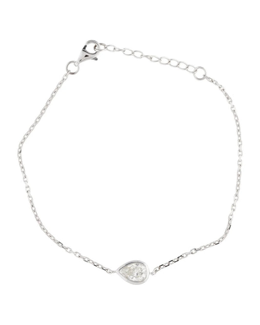 .60ct Natural Diamond Bezel set Bracelet | set in 14k white gold