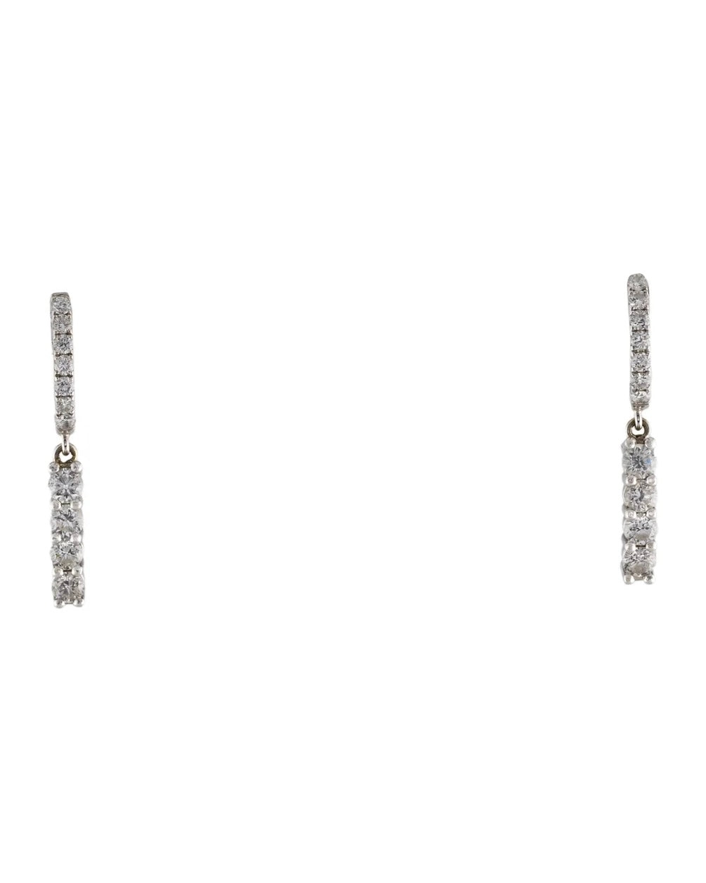1.16ctw Natural Diamond drop earrings | set in 14k white gold