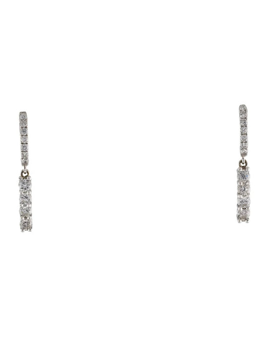 1.16ctw Natural Diamond drop earrings | set in 14k white gold