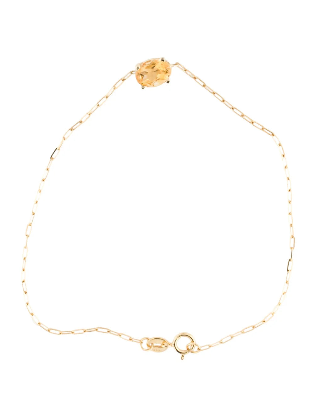 Oval cut Citrine station Bracelet | set in 14k yellow Gold