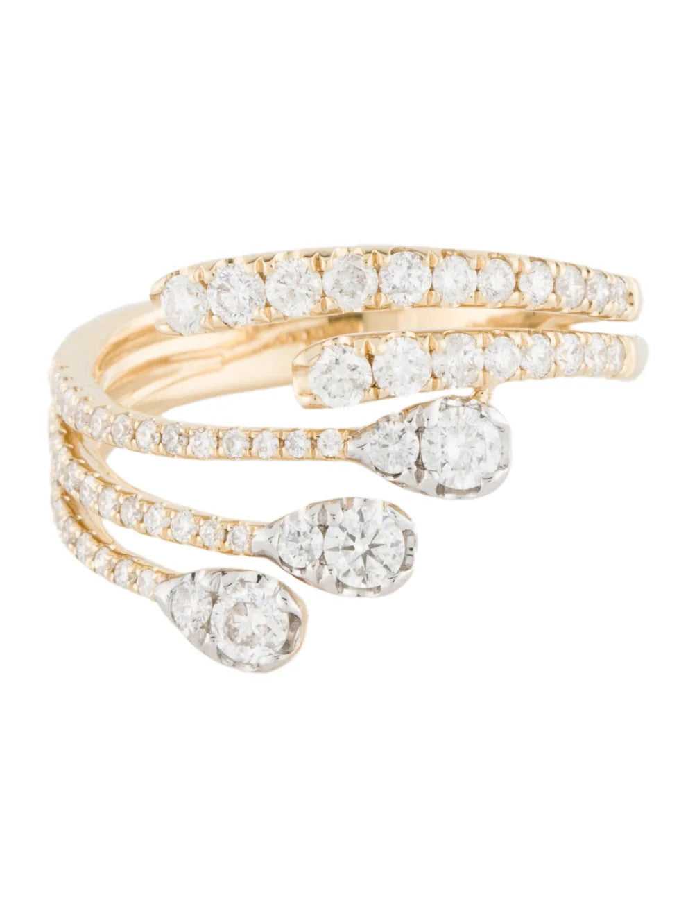 Natural Diamond Statement Ring| set in 14k Yellow Gold