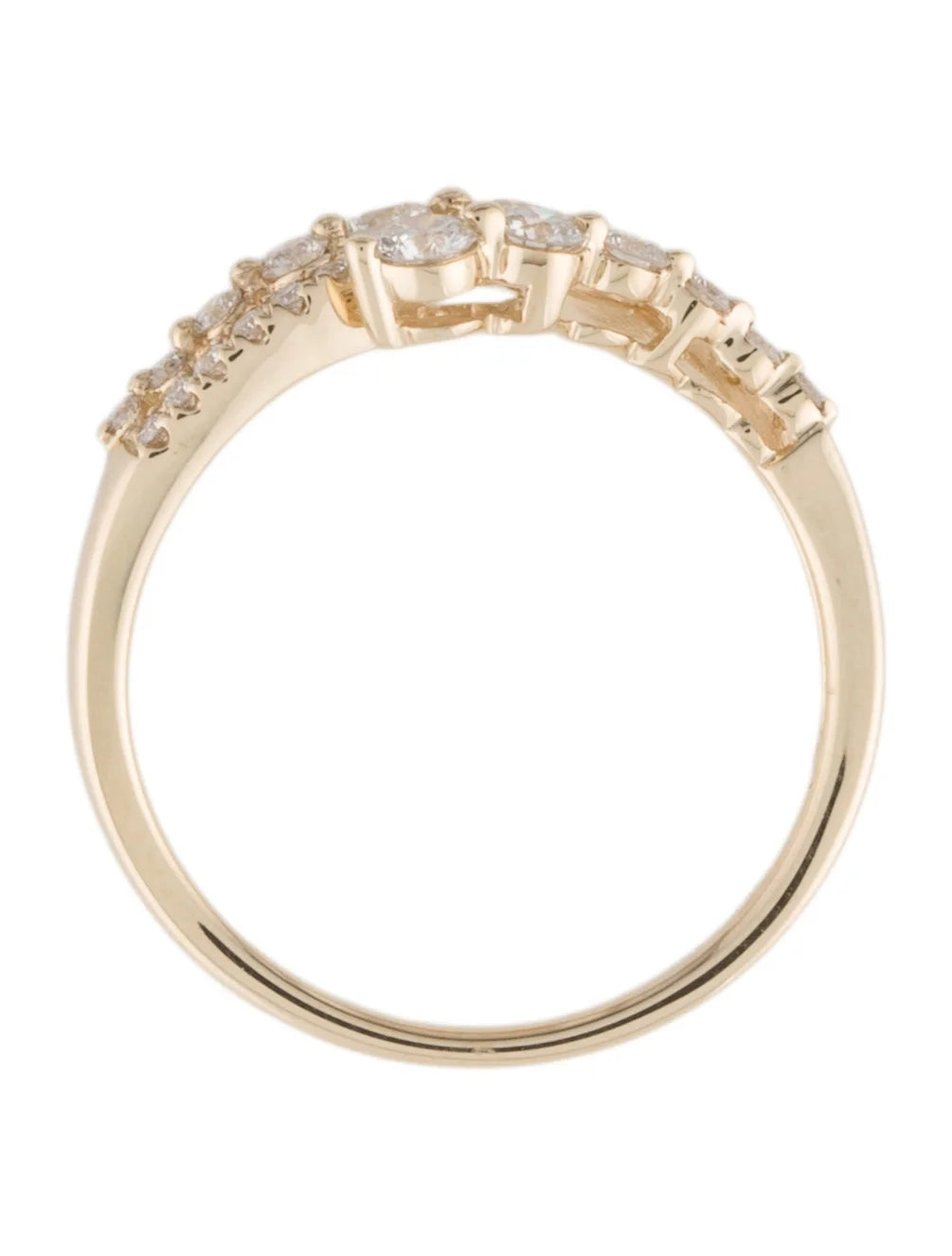 Natural Diamond bypass Ring| set in 14k yellow gold