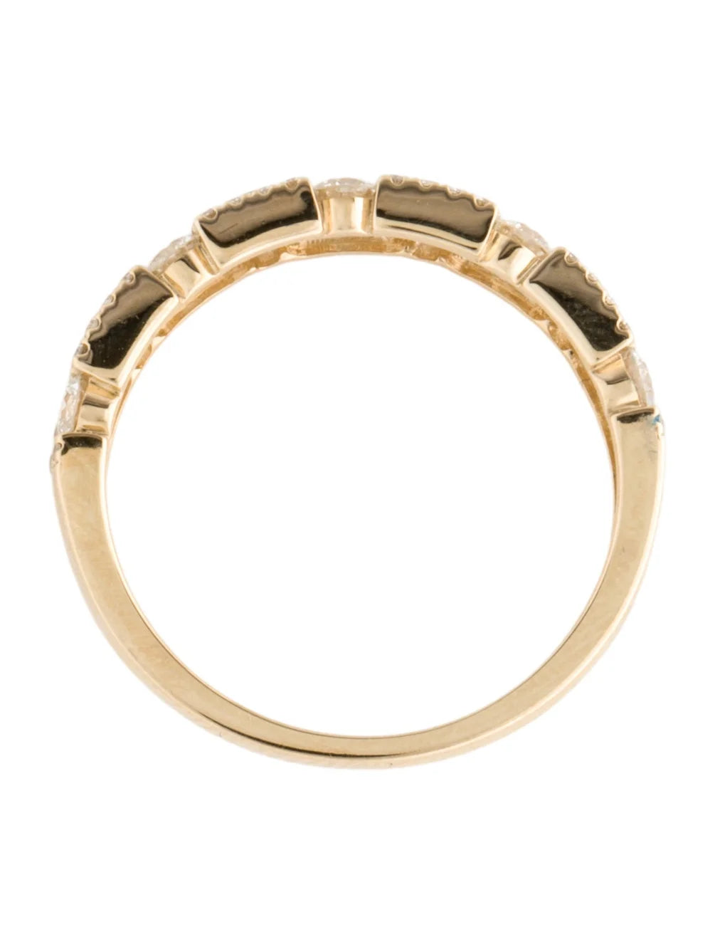 Natural Diamond geometric band | set in 14k Yellow Gold