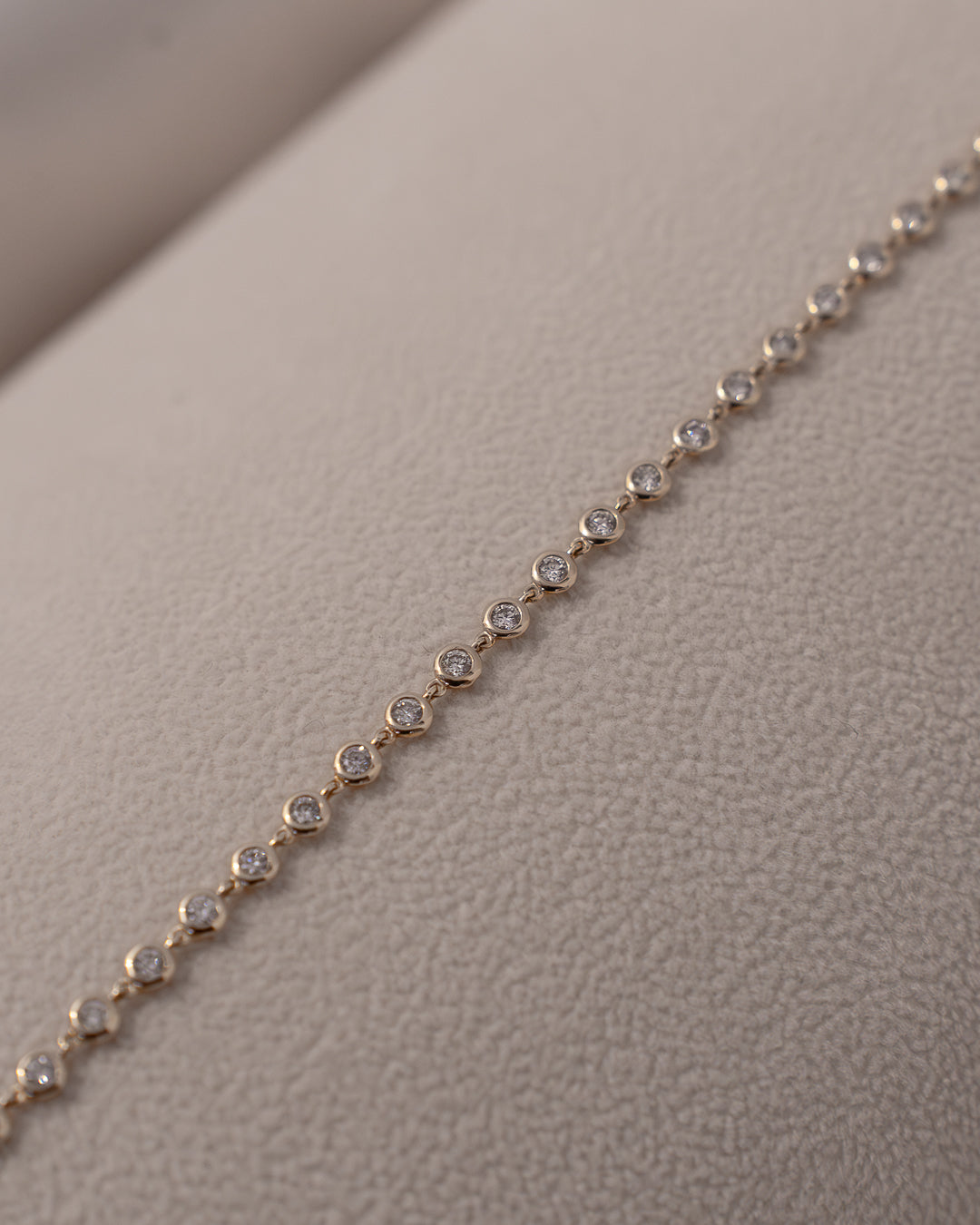 Diamond by the Yard Bracelet set in 14k Yellow Gold | Size 7in