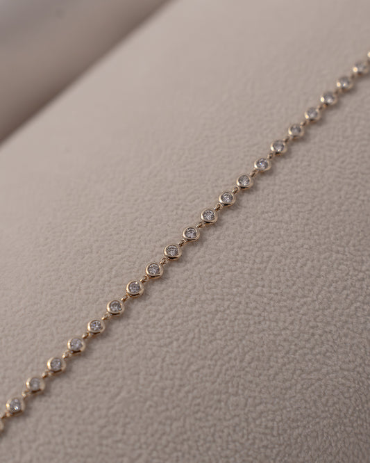 Diamond by the Yard Bracelet set in 14k Yellow Gold | Size 7in